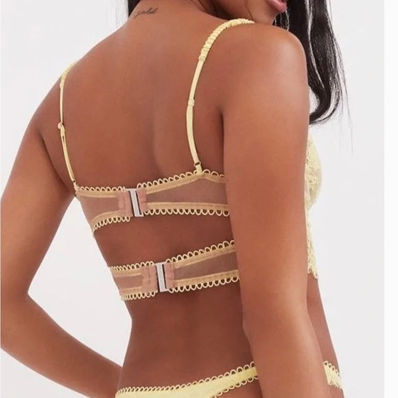 For Love and Lemons Faye Yellow Lace Bra XXS NEW NWT - Picture 4 of 6